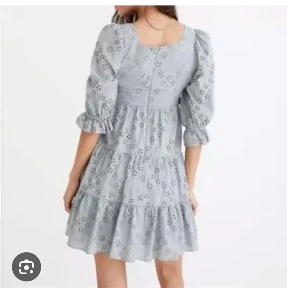 Madewell Light Blue Eyelet Lizzie MidiDress Size 8 - Picture 3 of 7
